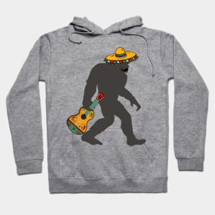 Funny Bigfoot with Moustache and Mexican Guitar for Cinco de Mayo Hoodie